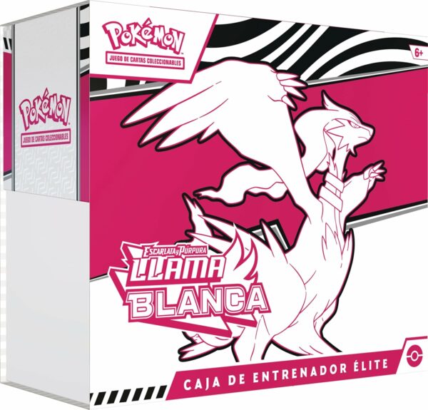Pokémon: Caja de Entrenador Élite de Escarlata y Púrpura-Llama Blanca: Reshiram de JCC (1 Carta de promoción con ilustración expandida de Tornadus, 9 Sobres de Mejora y Accesorios prémium)