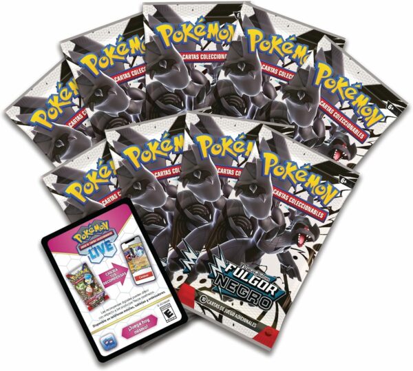 Pokémon: Caja de Entrenador Élite de Escarlata y Púrpura-Fulgor Negro: Zekrom de JCC (1 Carta de promoción con ilustración expandida de Thundurus, 9 Sobres de Mejora y Accesorios prémium) - Image 2